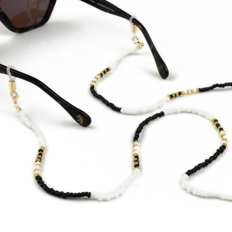 Sunglasses Chain | Black and White Beaded