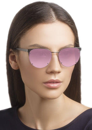 W11 NOTTING HILL /  MIRRORED PINK - FLAT BASE ZERO - Fashion Women's Sunglasses Sienna Alexander London